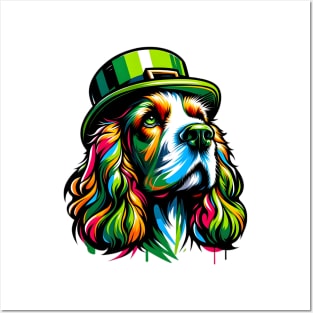 English Cocker Spaniel Embraces Saint Patrick's Day Posters and Art